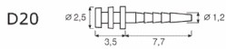 Титановые штифты IKT-D20-V (24шт.)